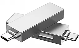 Мультипортовый USB Type-C хаб (концентратор) WIWU T02 Pro USB 2.0 + USB 3.0 + USB-C Silver - миниатюра 2