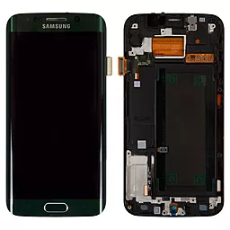Дисплей Samsung Galaxy S6 Edge G925 з тачскріном і рамкою, сервісний оригінал, Green