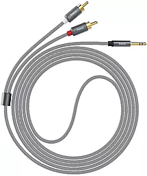 Аудио кабель Hoco Aux mini Jack 3.5 mm - 2хRCA M/M Cable 1.5 м gray - миниатюра 3