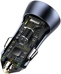 Автомобильное зарядное устройство с быстрой зарядкой Baseus Golden Contactor Pro Dual USB-A/USB-C ports 40w QC 5A + USB-C/Lightning cable black (TZCCJD-B0G) - миниатюра 6