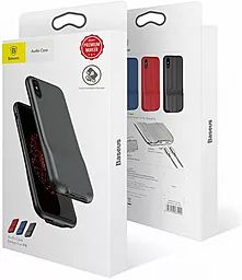 Чехол Baseus Audio Case (Audio+Charge/Double lightning)  Apple iPhone X Black - миниатюра 3
