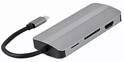 Мультипортовый USB Type-C хаб Cablexpert 8-in-1 hub gray (A-CM-COMBO8-02) - миниатюра 2