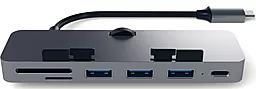 Мультипортовый USB Type-C хаб Satechi Aluminum Clamp Hub Pro Grey (ST-TCIMHM)