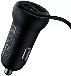 Автомобильное зарядное устройство с FM-модулятором Baseus Wireless MP3 Bluetooth Car Charger T typed S-16 2USB 3.1A + AUX Cable Black (CCTM-E01 / CCMT000201) - миниатюра 3