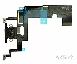 Нижний шлейф Apple iPhone XR с разъемом зарядки, с микрофоном Black - миниатюра 2