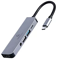 Мультипортовый USB Type-C хаб Cablexpert 5-in-1 hub gray (A-CM-COMBO5-02)