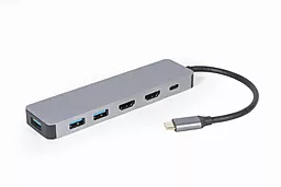 Мультипортовый USB Type-C хаб Cablexpert 3-in-1 hub gray (A-CM-COMBO3-03) - миниатюра 2