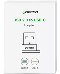 Адаптер-перехідник Ugreen US280 M-F USB 2.0 -> USB Type-C Black - мініатюра 2