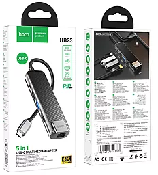 USB Type-C хаб Hoco HB23 Silver - миниатюра 6