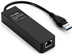 USB хаб EasyLife USB to 3xUSB 3.0 + Ethernet Black (KY-688) - миниатюра 4