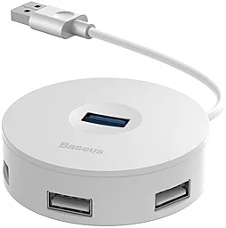 USB-A хаб Baseus Round Box USB3.0/USB3.0x1 + USB2.0x3 Hub White (CAHUB-F02)