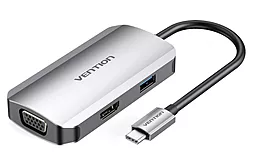 USB Type-C хаб Vention Multi Hub 100W Silver