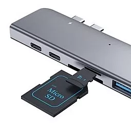 USB Type-C хаб Xiaomi DC-7 Hagibis Docking Station Silver - миниатюра 4