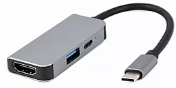 Мультипортовий Type-C хаб Cablexpert USB-C 3-in-1 hub black (A-CM-COMBO3-02)