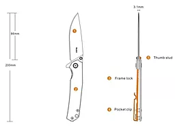 Нож Ruike P801-SF - миниатюра 4
