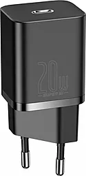 Сетевое зарядное устройство с быстрой зарядкой Baseus Super Silicone 20w PD USB-C home charger black (CCSUP-B01)