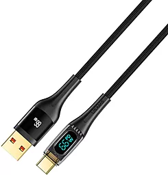 USB Кабель Usams Transparent Digital Display SJ592 66w 6a 1.2m USB Type-C cable black - мініатюра 2