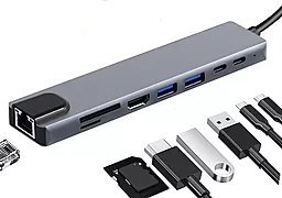 USB Type-C хаб EasyLife 8-in-1 Grey