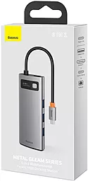 Мультипортовый USB Type-C хаб (концентратор) Baseus Metal Gleam Series 6-in-1 Multifunctional Type-C Hub 100W Grey (CAHUB-CW0G) - миниатюра 5