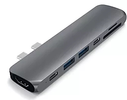 Мультипортовый USB Type-C хаб Satechi USB-C -> USB 3.0x2/HDMI/USB-Cх2/Card Reader Space Grey (ST-CMBPM)