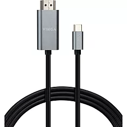 Видеокабель Vinga USB Type-C - HDMI v1.4 4k 30hz 1.5m gray (VCPVCCH1415) - миниатюра 2