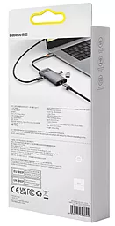 Мультипортовый USB Type-C хаб Baseus Metal Gleam Series 5-in-1 gray (WKWG070113) - миниатюра 10