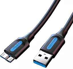 Кабель USB Vention 0.25M micro USB 3.0 Cable Black (COPBC) - миниатюра 3