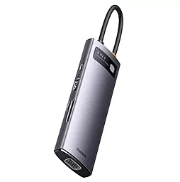Мультипортовый USB Type-C хаб Baseus Starjoy 8-in-1 Hub gray (WKWG050013) - миниатюра 3