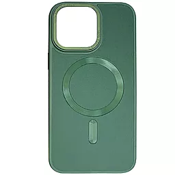 Чехол Epik Bonbon Leather Metal Style with MagSafe для Apple iPhone 14 Pine Green
