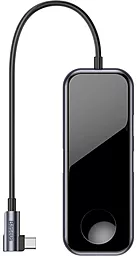 Мультипортовый USB Type-C хаб Baseus Mirror Series Multifunctional HUB+Apple Watch Wireless Charger Deep Gray (CAHUB-AZ0G) - миниатюра 3