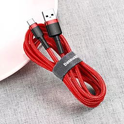 USB Кабель Baseus Cafule 2M USB Type-C Cable Red (CATKLF-C09) - мініатюра 6
