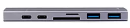 USB Type-C хаб Xiaomi DC-7 Hagibis Docking Station Silver - миниатюра 2