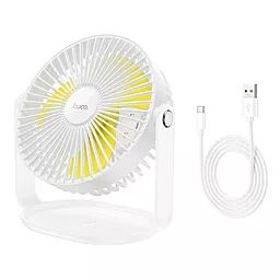 Портативный вентилятор HOCO F14 multifunctional powerful desktop fan White - миниатюра 2