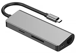 USB Type-C хаб Cablexpert 5in1 Grey - миниатюра 2