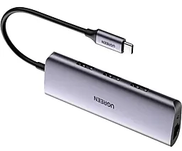 Мультипортовый USB Type-C хаб Ugreen CM236 5-in-1 hub gray (60718)