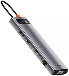 Уцінений USB Type-C хаб Baseus Metal Gleam 11-in-1 Multifunctional Type-C HUB Gray (CAHUB-CT0G) - мініатюра 4