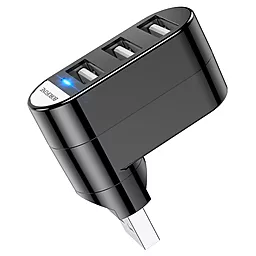 USB хаб Borofone DH3 3 Port USB Black - миниатюра 3