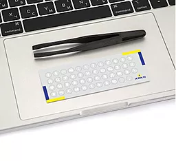 Наклейка на клавиатуру XoKo прозрачная 47 keys UA/rus white (XK-MCR-47) - миниатюра 2