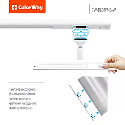 Настольная LED лампа ColorWay Portable Magnet (CW-DL03PMB-W) - миниатюра 16