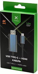 Видеокабель Vinga USB Type-C - HDMI v1.4 4k 30hz 1.5m gray (VCPVCCH1415) - миниатюра 4