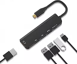 Мультипортовый USB Type-C хаб XoKo AC-405 5-in-1 hub black (XK-AC-405) - миниатюра 5