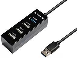 Мультипортовий USB-A хаб Grand-X Travel 1хUSB3.0+3хUSB2.0 (GH-409) Black