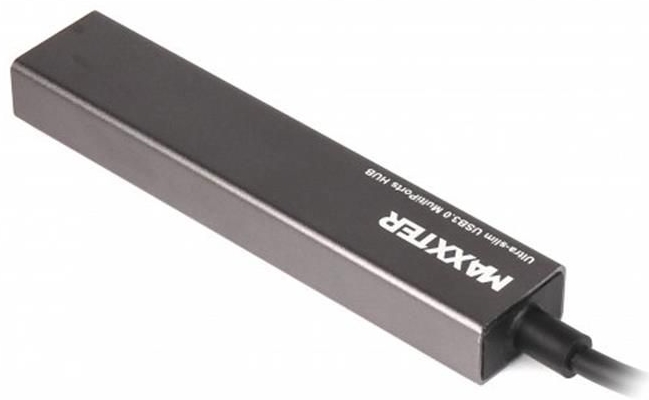 Концентратор (USB хаб) Maxxter USB Type-C - 4хUSB3.0 Dark Grey (HU3С-4P-02) / изоборажение №1