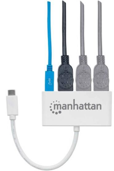 Концентратор (USB хаб) Intracom Manhattan 3xUSB 3.0 + USB Type-C Port / изоборажение №1