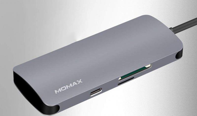Концентратор (USB хаб) Momax OneLink 6-in-1 Type-C Hub Dark Silver (DHC7A) / изоборажение №3