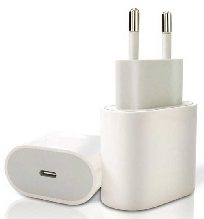 Сетевое зарядное устройство с поддержкой быстрой зарядки Apple 20W USB Type-C Replacement Power Adapter White / изоборажение №1