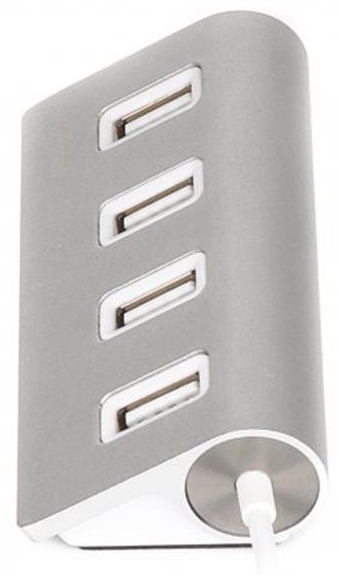 Концентратор (USB хаб) Maxxter USB - 4хUSB 2.0 Silver (HU2A-4P-01) / изоборажение №1