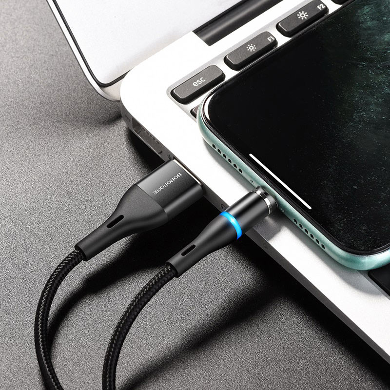 Кабель USB Borofone BU16 Lightning Cable 1.2м 2.4A Black / изоборажение №1