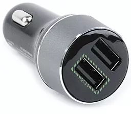 Автомобильное зарядное устройство с быстрой зарядкой Energenie 18w QC3.0 2xUSB-A ports charger silver(EG-U2QC3-CAR-01)