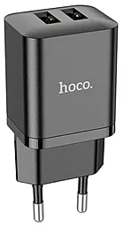 Сетевое зарядное устройство Hoco N25 2.1a 2xUSB-A ports charger black
